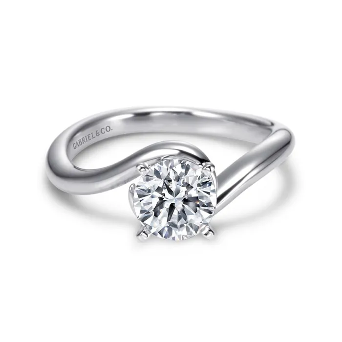 Rings GABRIEL CO Gabriel 14K White Gold 4 Prong Style Diamond SemiMount Engagement Ring
