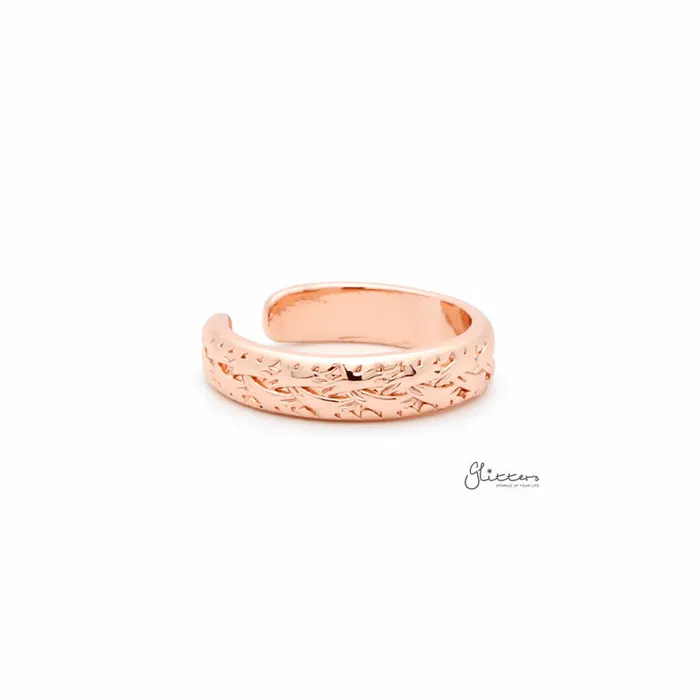 Rings Glitters Twisted Rope Pattern Toe Ring Rose Gold