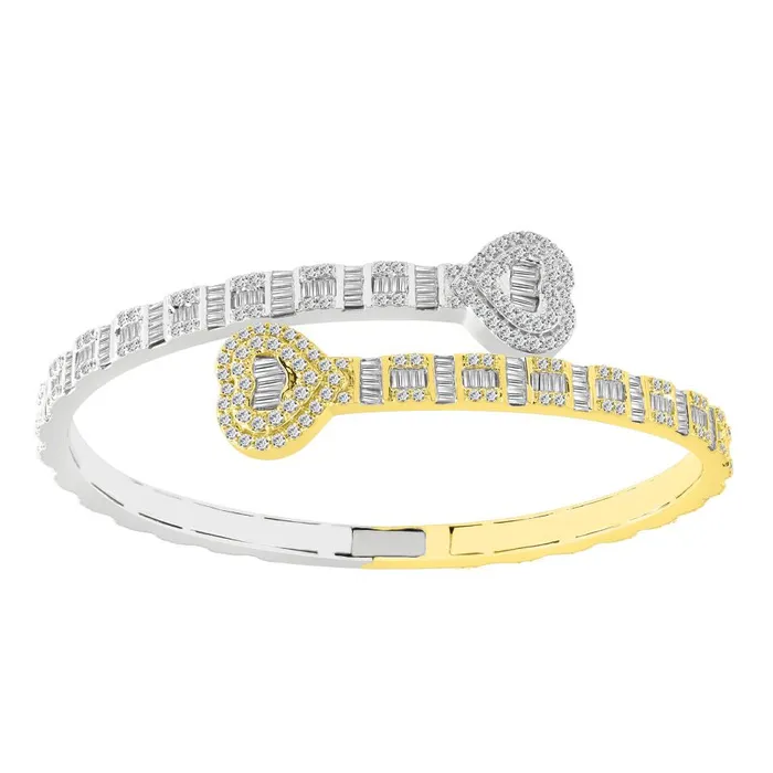 Rings MENS BANGLE 450CT ROUNDBAGUETTE DIAMOND 14K WHITEYELLOW GOLD AV Rings MENS BANGLE 450CT ROUNDBAGUETTE DIAMOND 14K WHITEYELLOW GOLD AV