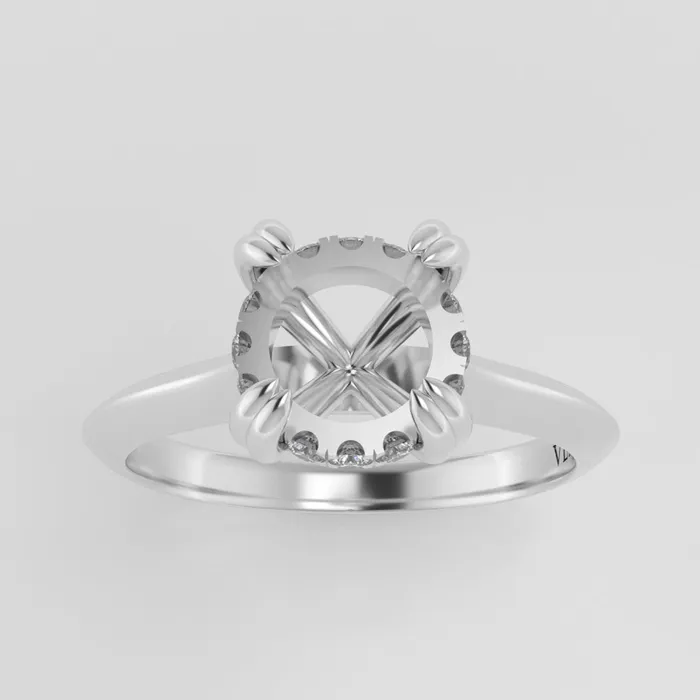 Rings The Eden 14k White Size 9 Stone Moissanite Round 7mm Antelope Ring Box Custom Engraving 0 VENVS