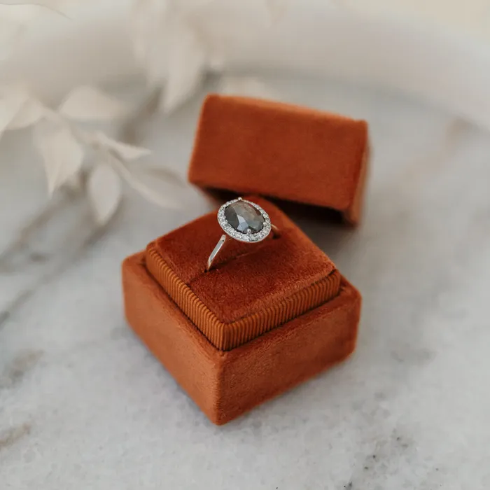 Rings VENVS The Eclipse 14k White Size 7 Stone MOS1 Antelope Ring Box Custom Engraving 0