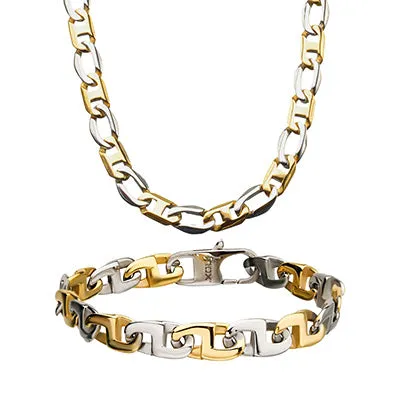 SALESONE PreStyled Sets Inox 18K Gold IP Stainless Steel Chain