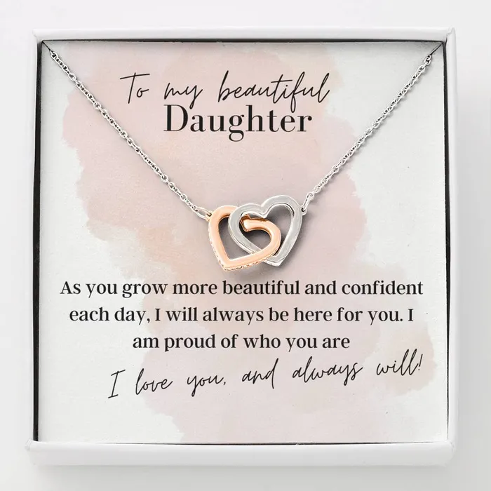 ShineOn Fulfillment Necklaces To My Beautiful Daughter Interlocking Hearts Pendant Necklace