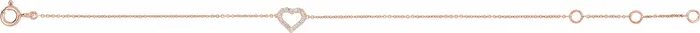 Storyteller by Vintage Magnality Bracelets Sweet Heart Adjustable Natural Diamond Bracelet 14K Rose White Yellow Gold