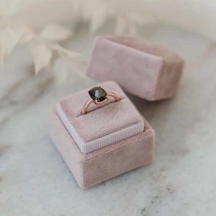 The Ophelia 14k White Size 8 Stone SA11 Cinque Ring Box Custom Engraving 0 VENVS Rings